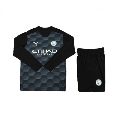 Manchester City Målmand Børn Hjemme Fodboldsæt 2020-21 L/S (+ Korte bukser)